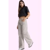 Kadın Çok Çizgili Barrel Jeans Pantolon Günlük Kullanım İçin Pamuk Konfor Kaliteli Malzeme