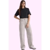 Kadın Çok Çizgili Barrel Jeans Pantolon Günlük Kullanım İçin Pamuk Konfor Kaliteli Malzeme