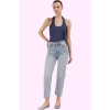 Kadın Comfort Straight Jean; Denim Normal Bel Uzun Boy Günlük Kullanım Yaz Aylarının Vazgeçilmezi