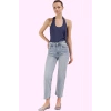 Kadın Comfort Straight Jean; Denim Normal Bel Uzun Boy Günlük Kullanım Yaz Aylarının Vazgeçilmezi