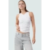Kadın Crop Bisiklet Yaka Örme Bluz Pamuklu Likralı Penye Günlük Tarz Premium Kalite Trend Tasarım