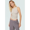Kadın Crop Bisiklet Yaka Örme Bluz Pamuklu Likralı Penye Günlük Tarz Premium Kalite Trend Tasarım