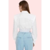 Kadın Crop Gömlek Basic Siluet Poplin Dokuma Düz Desenli Günlük Kullanım Dayanıklı Malzeme