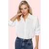Kadın Crop Gömlek Yaka Düz Desenli Dokuma Terrycotton Kumaş Günlük Kullanım Modern Tasarım