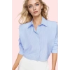 Kadın Crop Gömlek Yaka Düz Desenli Dokuma Terrycotton Kumaş Günlük Kullanım Modern Tasarım