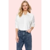 Kadın Crop Gömlek Yaka Düz Desenli Dokuma Terrycotton Kumaş Günlük Kullanım Modern Tasarım