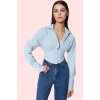 Kadın Crop Gömlek Yaka Poplin Pamuklu Şık Gece Kombinleri Günlük Kullanım Kaliteli Malzeme