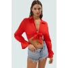 Kadın Crop Örme Pamuk Bluz Yazlık Plaj Giyim Trend Tasarım Konforlu Kesim