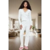 Kadın Dantelli Pamuklu Pijama Takımı Rahat Kalıp Boru Paça Modern Stil Özenle Seçilmiş