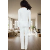 Kadın Dantelli Pamuklu Pijama Takımı Rahat Kalıp Boru Paça Modern Stil Özenle Seçilmiş