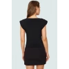 Kadın Degaje Yaka Kısa Kollu Örme Bluz Regular Kalıp Polyester Karışımlı Yazlık Rahat Kullanım