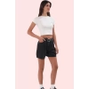 Kadın Denim Bermuda Şort Geniş Paça Yüksek Bel Pamuk Günlük Kullanım Yaz Aylarının Vazgeçilmezi