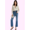 Kadın Denim Crop Flare Jean Normal Bel Kemersiz Günlük Stil Hafta Sonu Yaz Aylarının Vazgeçilmezi