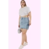 Kadın Denim Etek Yüksek Bel A line Düz Desen Pamuklu Günlük Kombinler Yaz Aylarının Vazgeçilmezi