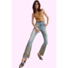Kadın Denim Flare Jean Pantolon Yüksek Bel Nakışlı Pamuk Günlük ve Şık Yaz Aylarının Vazgeçilmezi