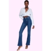 Kadın Denim Flare Jean Yüksek Bel İspanyol Paça Günlük Hafta Sonu Yaz Aylarının Vazgeçilmezi