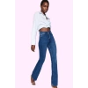 Kadın Denim Flare Jean Yüksek Bel İspanyol Paça Günlük Hafta Sonu Yaz Aylarının Vazgeçilmezi