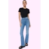 Kadın Denim Flare Jean Yüksek Bel İspanyol Paça Günlük Hafta Sonu Yaz Aylarının Vazgeçilmezi