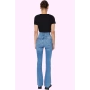 Kadın Denim Flare Jean Yüksek Bel İspanyol Paça Günlük Hafta Sonu Yaz Aylarının Vazgeçilmezi