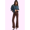 Kadın Denim Flare Pantolon Yüksek Bel Rahat Esnek Günlük Kombinler Yaz Aylarının Vazgeçilmezi