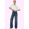 Kadın Denim Geniş Paça Jean Yüksek Bel Pamuk Günlük Stil Hafta Sonu Yaz Aylarının Vazgeçilmezi