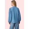 Kadın Denim Gömlek Hakim Yaka Balon Kol Kısa Kollu Oversize Günlük Yaz Aylarının Vazgeçilmezi
