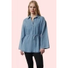Kadın Denim Gömlek Pamuk Regular Tunik Casual Günlük Kombinler İçin Yaz Aylarının Vazgeçilmezi