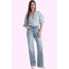 Kadın Denim Jean; Casual Wide Leg Pamuk Normal Bel Uzun Boy Günlük Kullanım Modern Tasarım