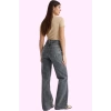 Kadın Denim Jean; Casual Wide Leg Pamuk Normal Bel Uzun Boy Günlük Kullanım Modern Tasarım
