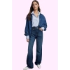 Kadın Denim Jean Pantolon Pamuk Yüksek Bel Geniş Paça Rigid Dokuma Günlük Ve Şık Hafta Sonu