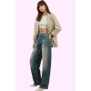 Kadın Denim Jean Yüksek Bel Baggy Geniş Paça Pamuk Günlük Kullanım İçin Yaz Aylarının Vazgeçilmezi