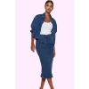 Kadın Denim Kalem Etek Kemerli Midi Boy Günlük Stil Özel Günler Yaz Aylarının Vazgeçilmezi