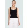 Kadın Denim Kalp Yaka Bluz Stretch Kumaş Günlük Tarz Profesyonel Görünüm Dayanıklı Malzeme