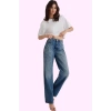 Kadın Denim Kuşgözü Detaylı Pamuk Wide Leg Jean Günlük Ve İş Hayatına Uygun Modern Tasarım