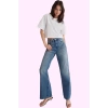 Kadın Denim Kuşgözü Detaylı Pamuk Wide Leg Jean Günlük Ve İş Hayatına Uygun Modern Tasarım