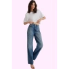 Kadın Denim Kuşgözü Detaylı Pamuk Wide Leg Jean Günlük Ve İş Hayatına Uygun Modern Tasarım