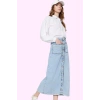 Kadın Denim Maxi Etek Yüksek Bel Kemerli Pamuk Günlük Kombinler Yaz Aylarının Vazgeçilmezi
