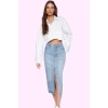 Kadın Denim Midi Etek A line Kalıp Pamuk Günlük Ve İş Hayatı İçin Yaz Aylarının Vazgeçilmezi