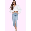 Kadın Denim Midi Etek A line Kalıp Pamuk Günlük Ve İş Hayatı İçin Yaz Aylarının Vazgeçilmezi