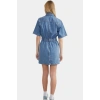 Kadın Denim Mini Elbise Fermuar Standart Kol Bodycon Kalıp Yüksek Kalite Şık Görünüm