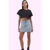 Kadın Denim Mini Etek Yüksek Bel Basic Kalıp Pamuklu Günlük Kombinler Yaz Aylarının Vazgeçilmezi