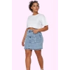 Kadın Denim Mini Etek Yüksek Bel Düz Desenli Casual Günlük Hafta Sonu Yaz Aylarının Vazgeçilmezi