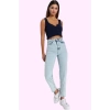 Kadın Denim Mom Jean Pantolon Yüksek Bel Geniş Paça Pamuk Günlük Kullanım Kaliteli Malzeme