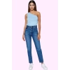 Kadın Denim Mom Jean Pantolon Yüksek Bel Geniş Paça Pamuk Günlük Kullanım Kaliteli Malzeme