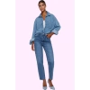 Kadın Denim Mom Jean Pantolon Yüksek Bel Pamuk Günlük Hafta Sonu Yaz Aylarının Vazgeçilmezi