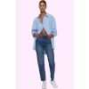 Kadın Denim Mom Jean Pantolon Yüksek Bel Pamuk Günlük Hafta Sonu Yaz Aylarının Vazgeçilmezi