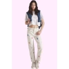 Kadın Denim Pantolon Renk Pamuk Yüksek Bel Straight Kesim Yaz Günlük Kullanım Modern Tasarım