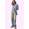 Kadın Denim Pantolon Yüksek Bel Geniş Paça Pamuk Günlük ve Rahat Yaz Aylarının Vazgeçilmezi
