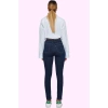 Kadın Denim Skinny Jean Yüksek Bel Stretch Kumaş Günlük Kombinler İçin Yaz Aylarının Vazgeçilmezi