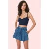 Kadın Denim Şort Etek Pileli Slim Kalıp Pamuklu Yazlık Günlük Hafta Sonu Dayanıklı Malzeme
